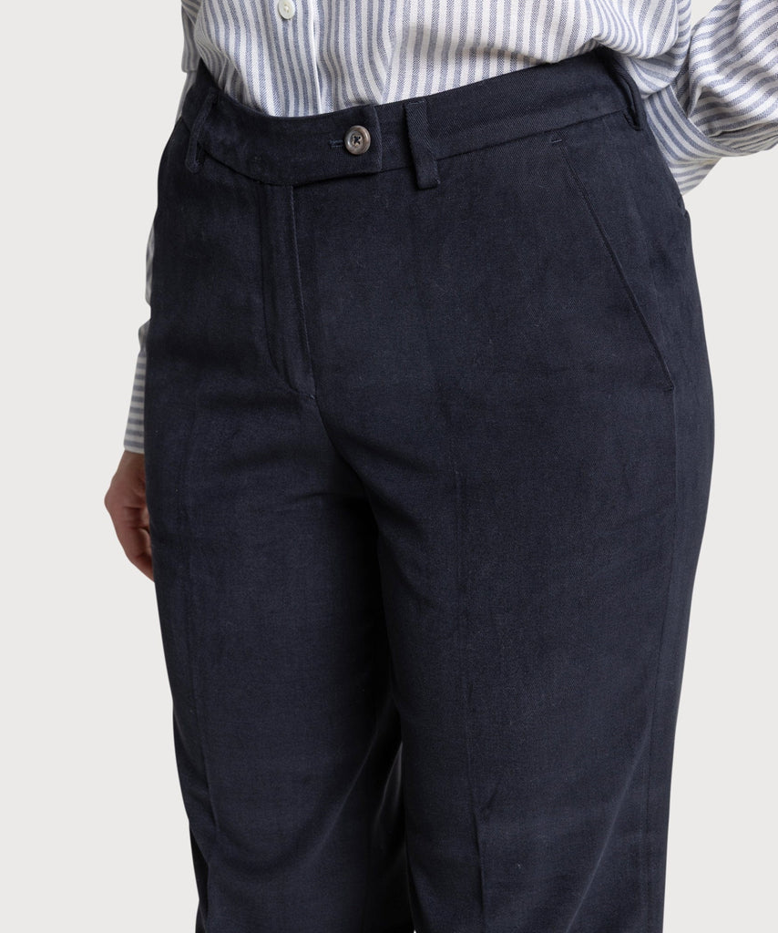 Navy / 34 Heavy Twill Signature Trousers Miaki Swiss Made Womenswear