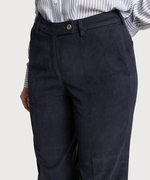 Navy / 34 Heavy Twill Signature Trousers Miaki Swiss Made Womenswear