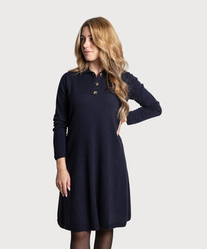 Navy / XS Knitted Polo Dress Miaki Swiss Made Womenswear