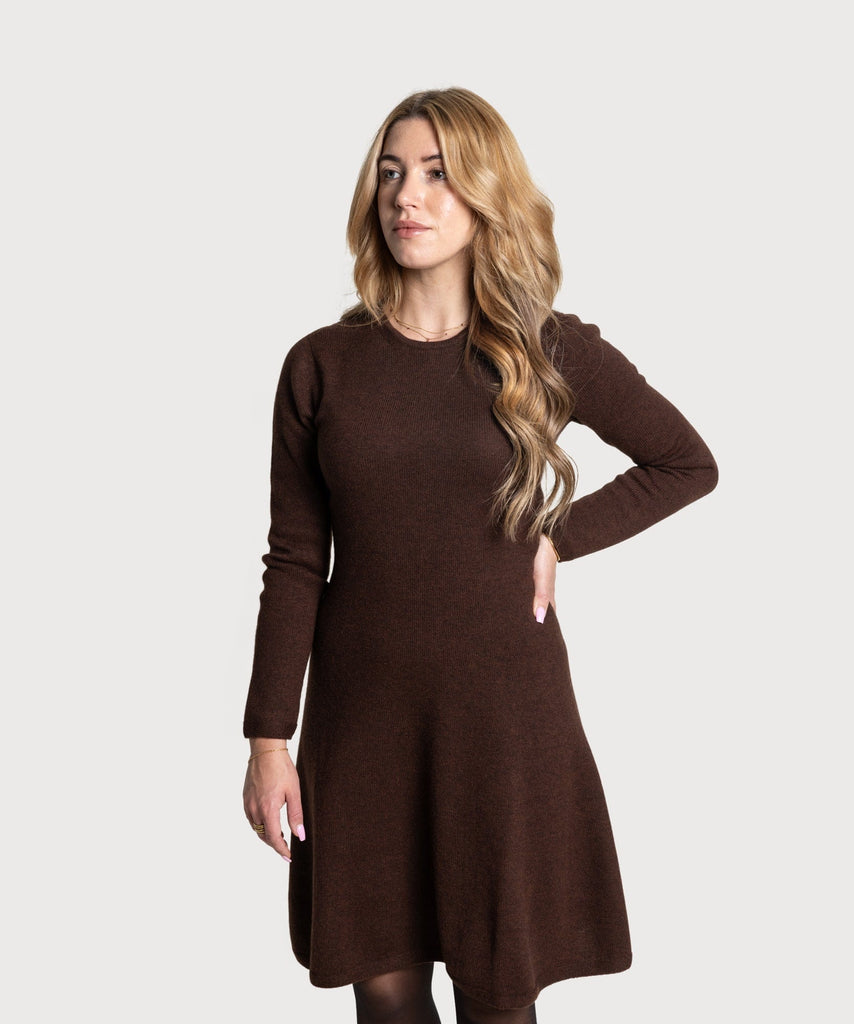 Brown / XS Knitted Everyday Dress Miaki Swiss Made Womenswear