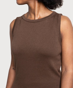 Long Knitted Sleeveless Dress Miaki Swiss Made Womenswear