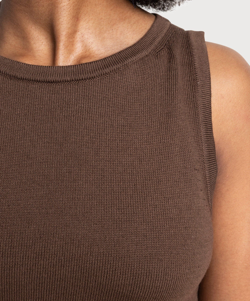 Long Knitted Sleeveless Dress Miaki Swiss Made Womenswear