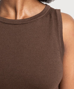 Long Knitted Sleeveless Dress Miaki Swiss Made Womenswear