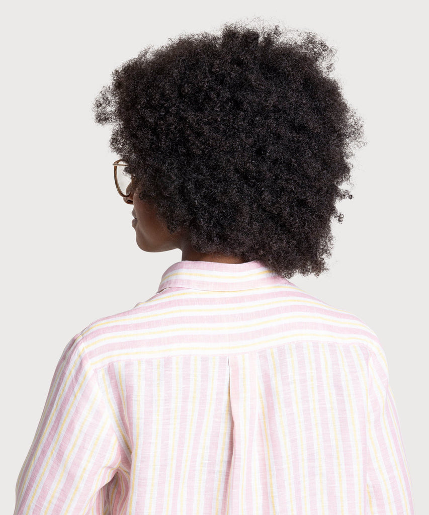 Striped Relaxed Linen Shirt Miaki Swiss Made Womenswear