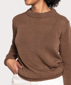 Brown / XS Linen Sweater Miaki Swiss Made Womenswear
