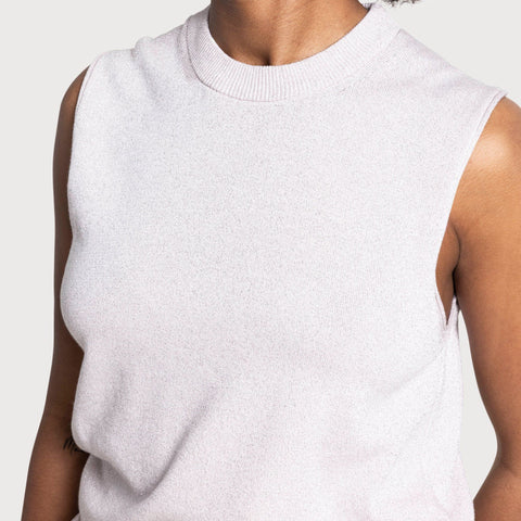 Light Pink Glitter / XS Sleeveless Sweater Miaki Swiss Made Womenswear