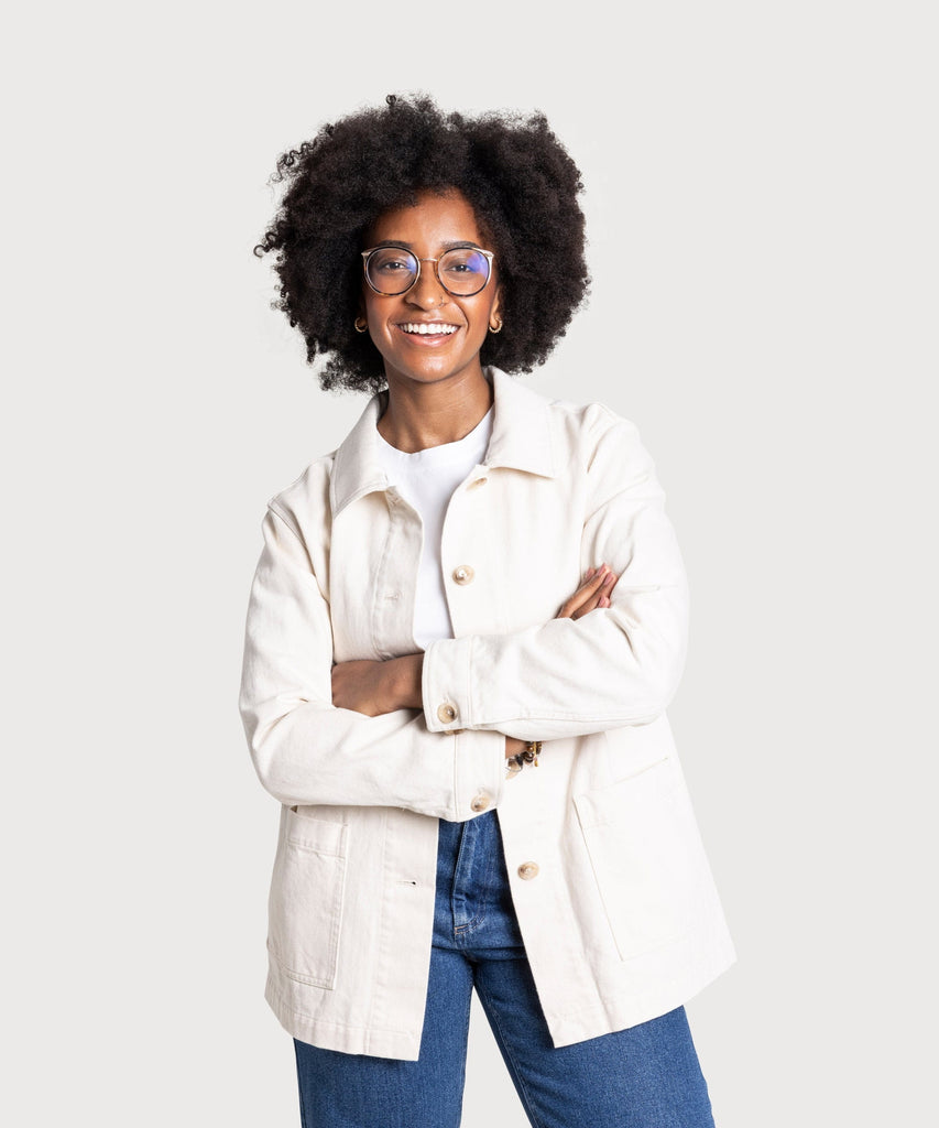 Off White / S Denim Overshirt Miaki Swiss Made Womenswear