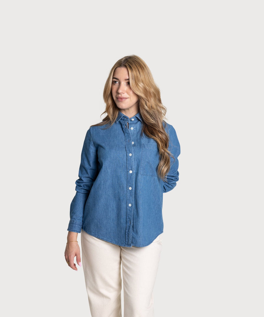 Relaxed Washed Chambray Shirt Miaki Swiss Made Womenswear