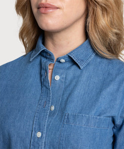 Relaxed Washed Chambray Shirt Miaki Swiss Made Womenswear