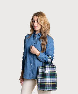 Green/ Yellow / One Size Flannel Mini Tote Bag Miaki Swiss Made Womenswear