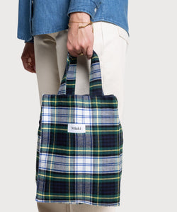 Green/ Yellow / One Size Flannel Mini Tote Bag Miaki Swiss Made Womenswear