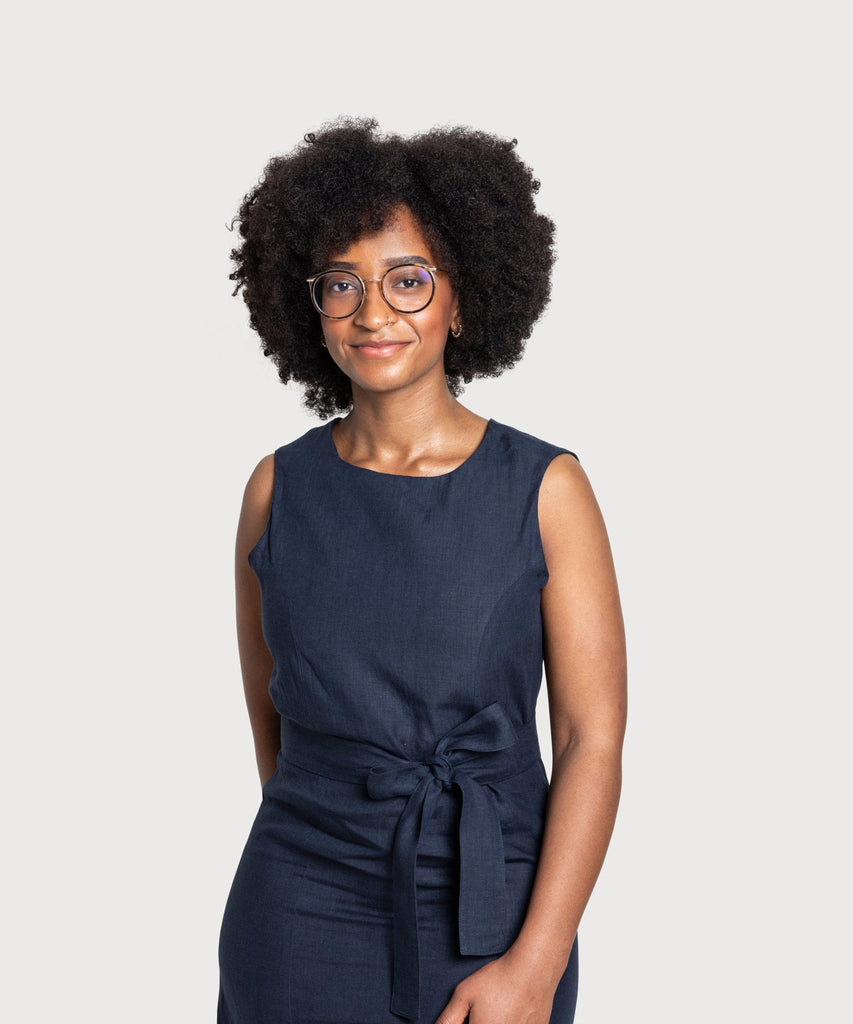 Long Sleeveless Linen Dress Miaki Swiss Made Womenswear