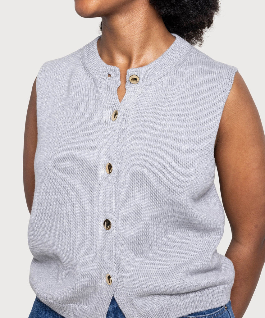 Knitted Cotton Vest Miaki Swiss Made Womenswear