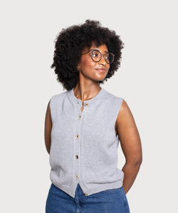 Knitted Cotton Vest Miaki Swiss Made Womenswear