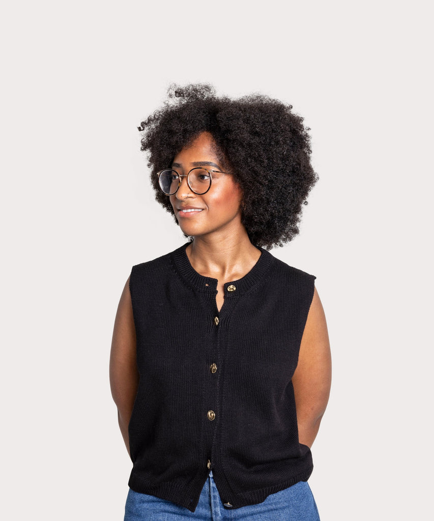 Knitted Cotton Vest Miaki Swiss Made Womenswear