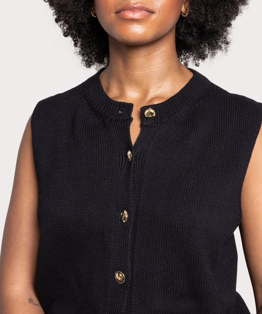 Knitted Cotton Vest Miaki Swiss Made Womenswear