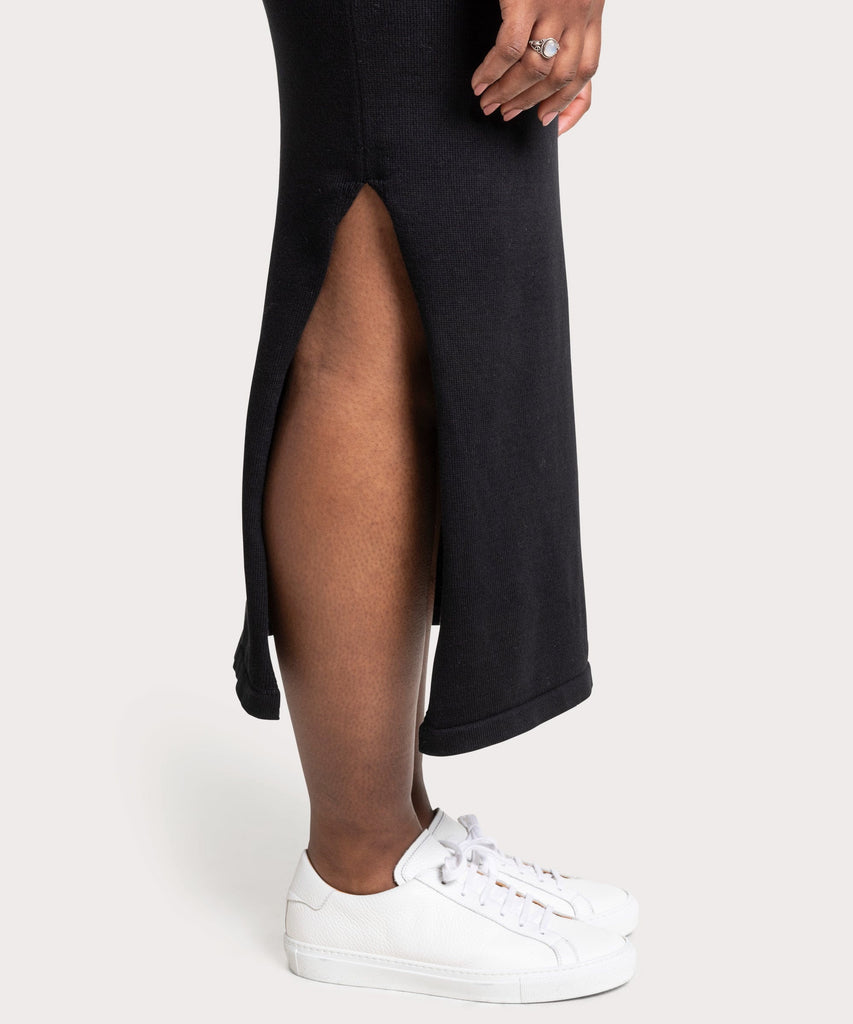 Long Knitted Short Sleeve Cotton Dress