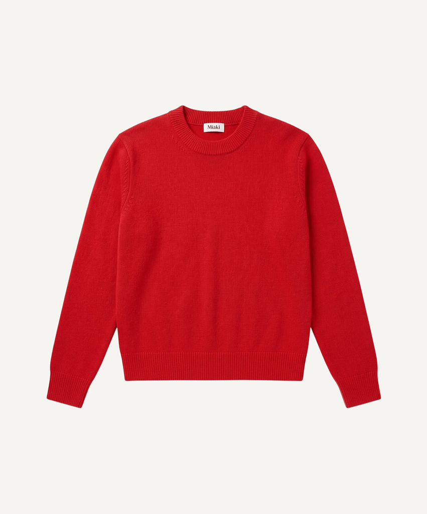 Red / XS Geelong Straight Roundneck Sweater Miaki Swiss Made Womenswear