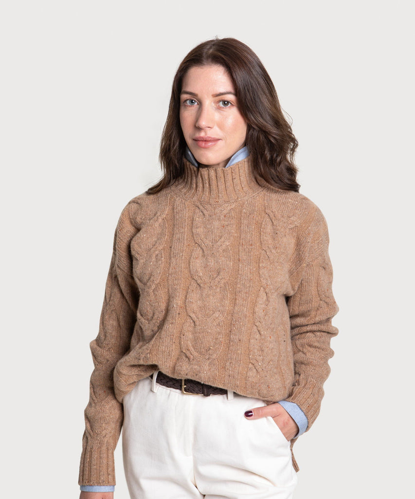 Relaxed Cable Knit Sweater Miaki Swiss Made Womenswear