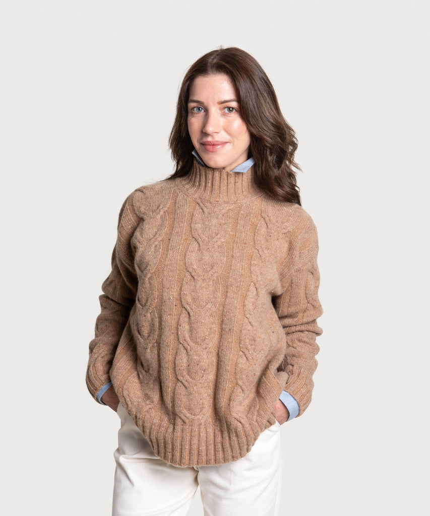 Relaxed Cable Knit Sweater Miaki Swiss Made Womenswear