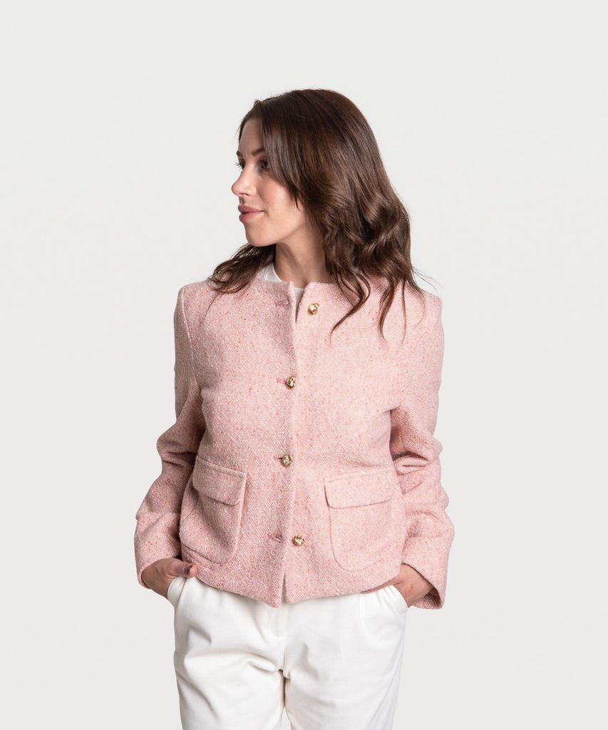 Pink / 34 Short Tweed Blazer Miaki Swiss Made Womenswear