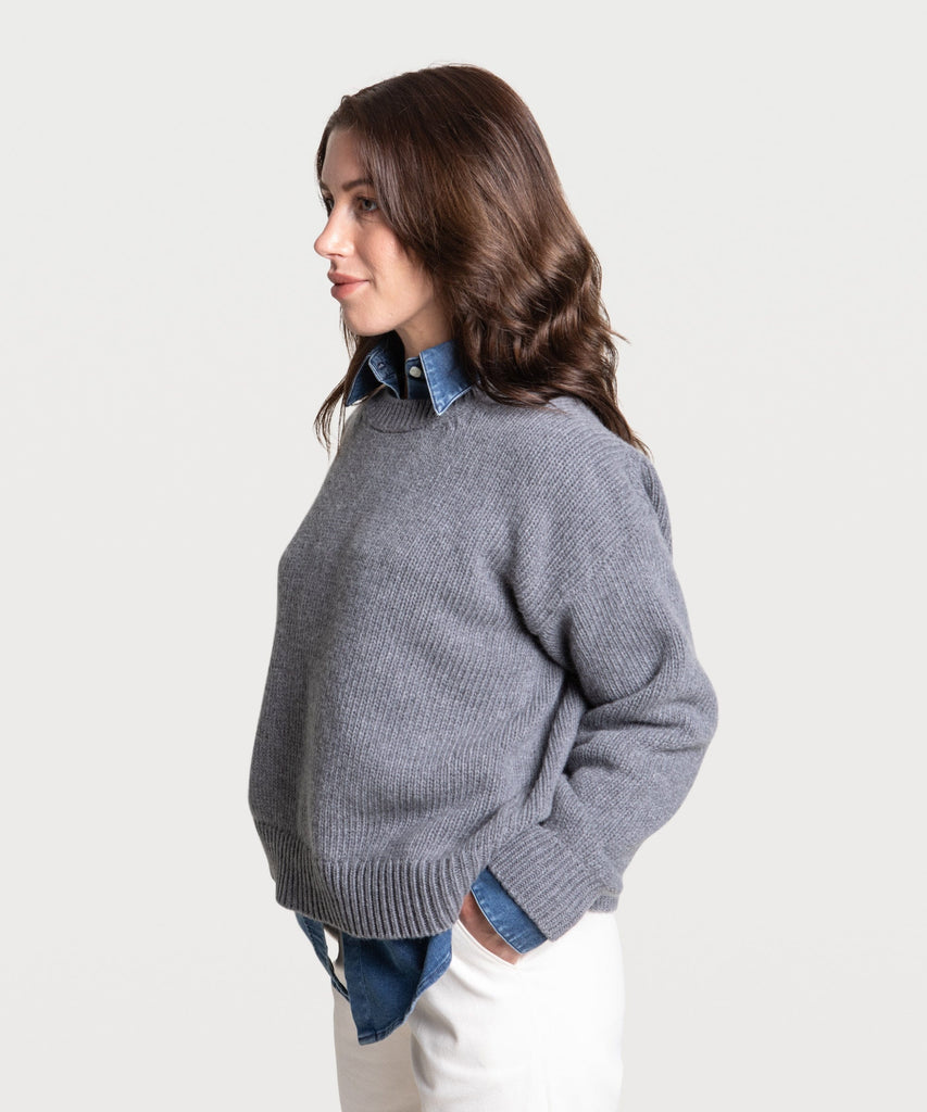 Heavy Wool Roundneck Sweater Miaki Swiss Made Womenswear