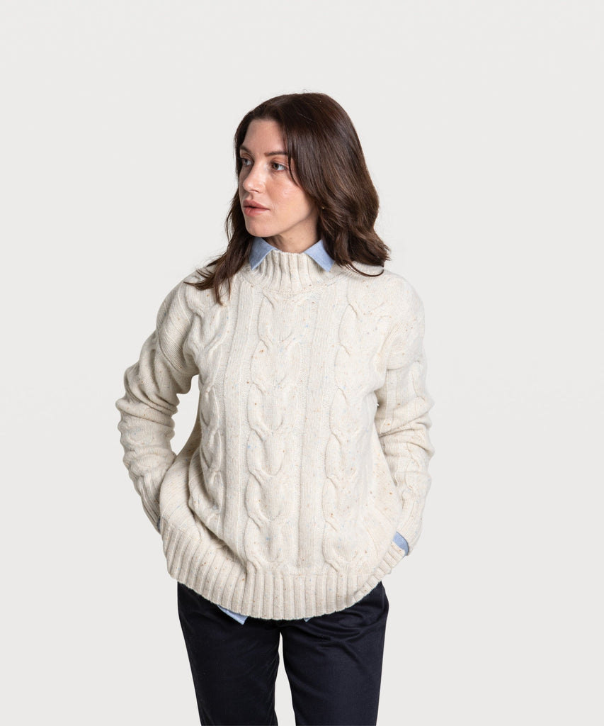 Relaxed Cable Knit Sweater Miaki Swiss Made Womenswear