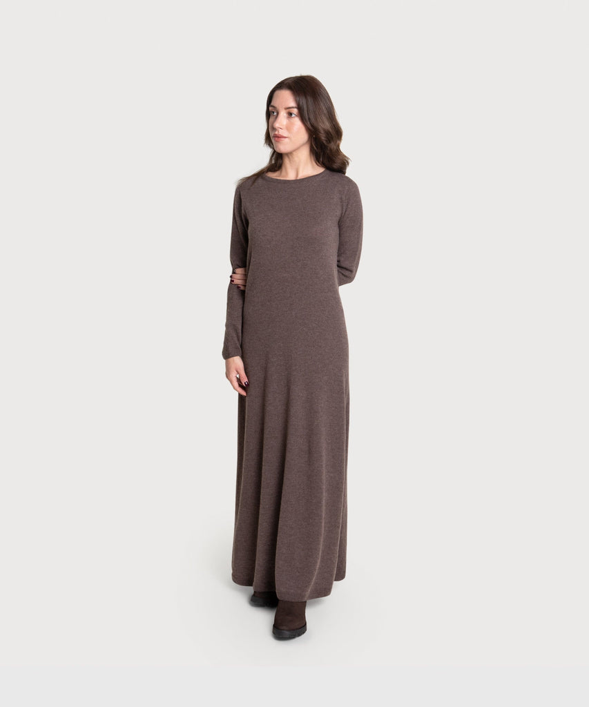 Long Knitted Wool Dress Miaki Swiss Made Womenswear