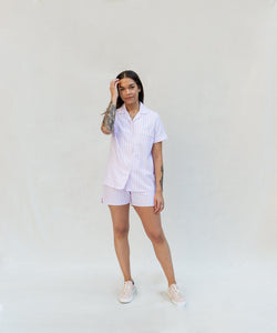 Striped Short Sleeve Pyjama Miaki Swiss Made Womenswear