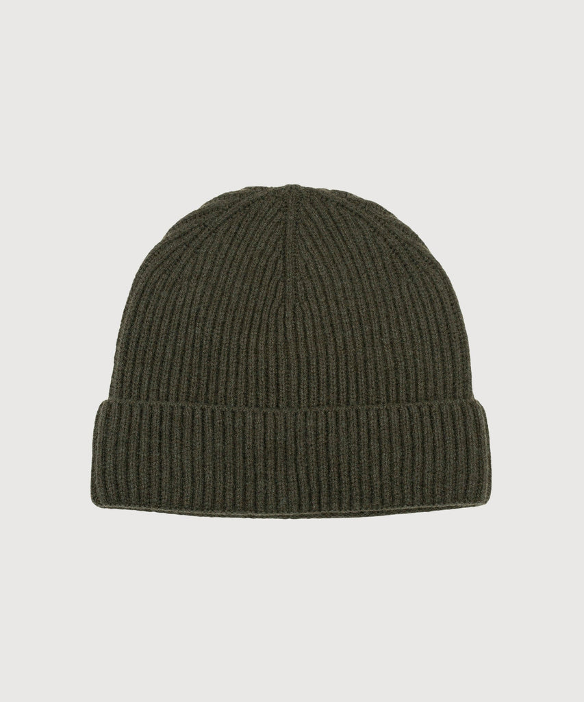 Dark Olive / One Size Cashmere Caps Miaki Swiss Made Womenswear