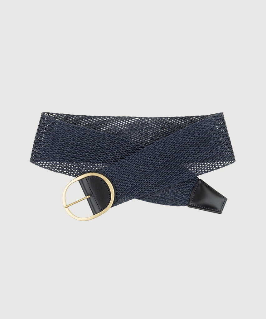 Navy / 70 Linen Waist Belt Miaki Swiss Made Womenswear