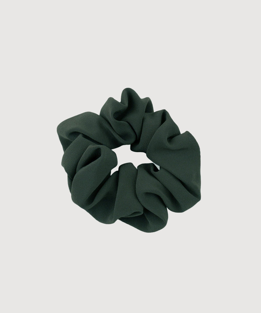 Forest Green / One Size Silk Scrunchie Miaki Swiss Made Womenswear