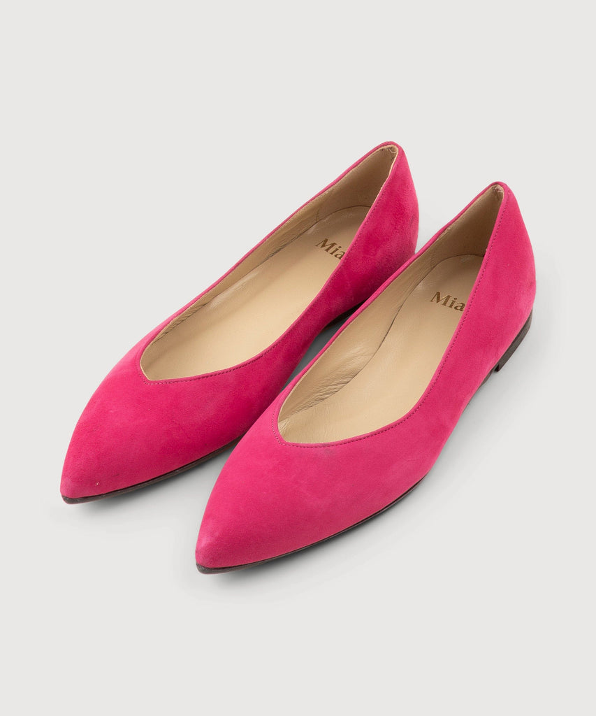 Fuxia / 36 Suede Flat Slippers Miaki Swiss Made Womenswear