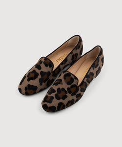 Dark Brown / 35 Leopard Slipper Miaki Swiss Made Womenswear