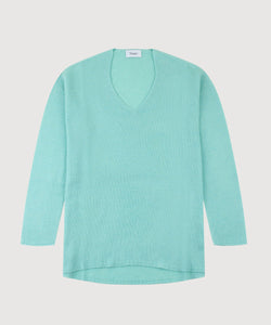 Aqua / S Light Cashmere Sweater Miaki Swiss Made Womenswear