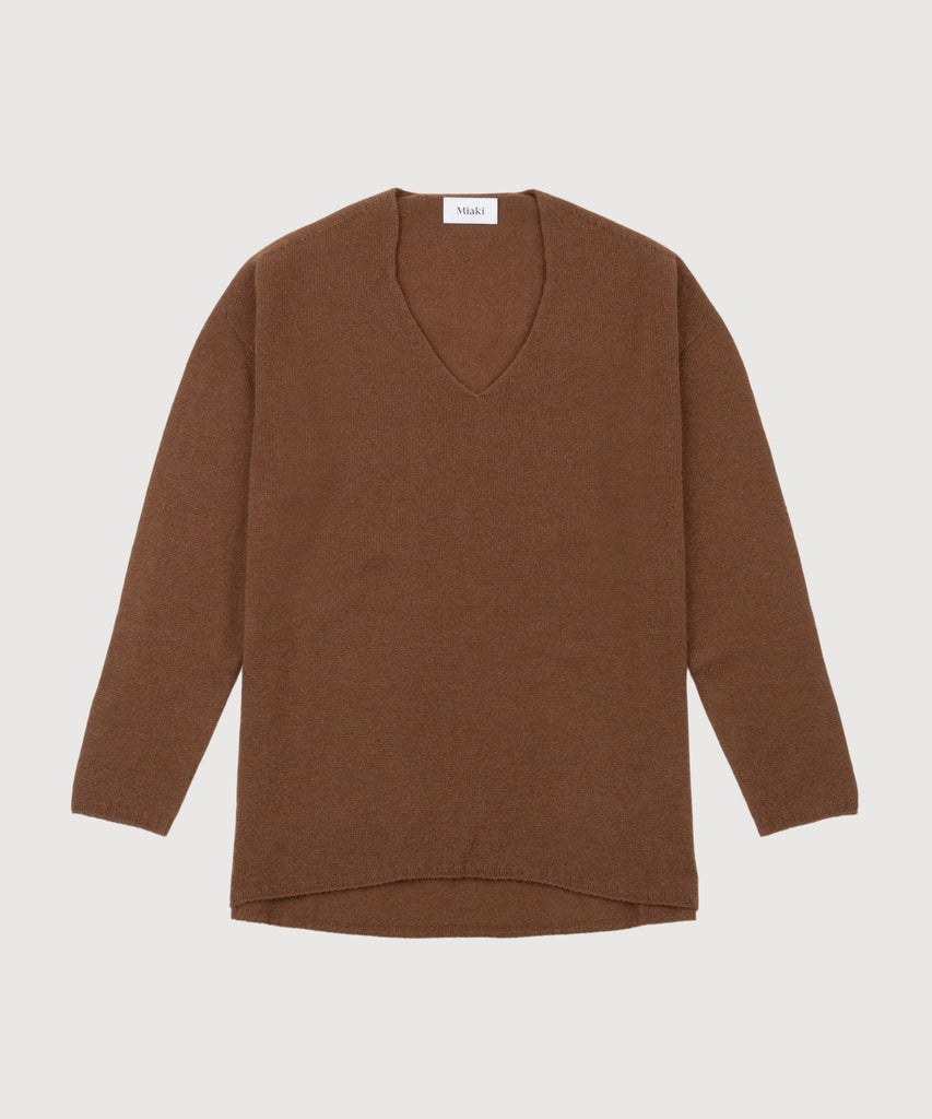 Brown / S Light Cashmere Sweater Miaki Swiss Made Womenswear