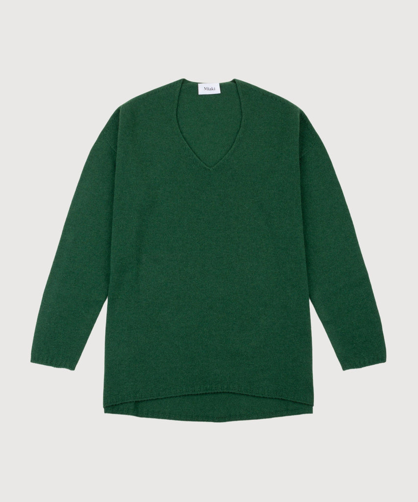 Green / S Light Cashmere Sweater Miaki Swiss Made Womenswear