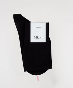 Black / S Long Cotton Socks Miaki Swiss Made Womenswear