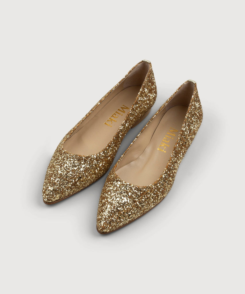 Gold / 36 Sparkle Slipper Miaki Swiss Made Womenswear