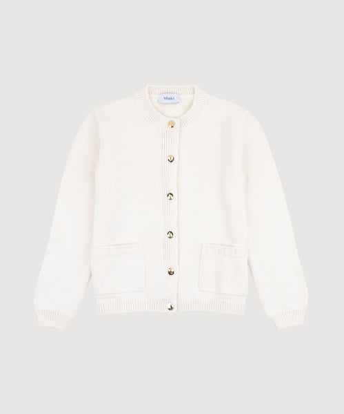 Knitted Cotton Pocket Cardigan