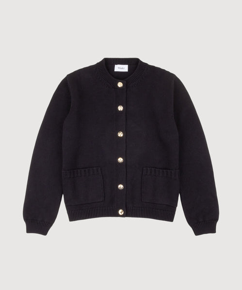 Knitted Cotton Pocket Cardigan