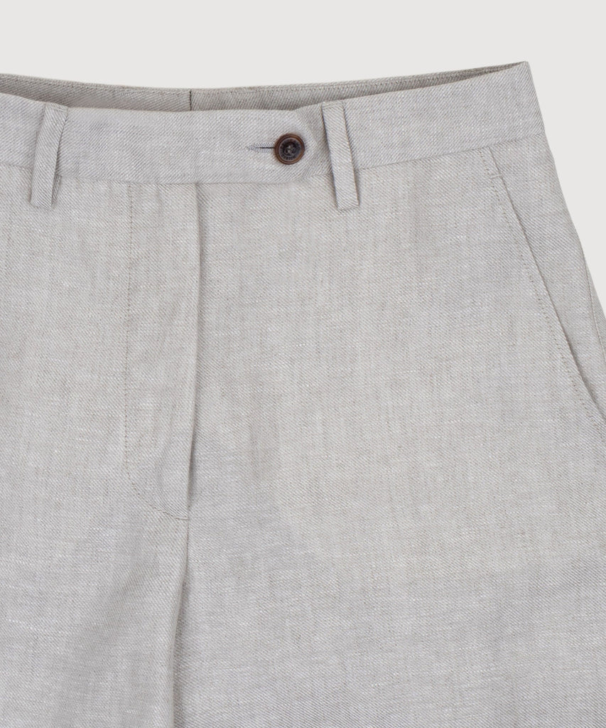 Wide Leg Linen Twill Trousers