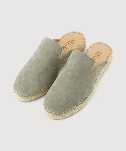 Suede Espadrille Mules