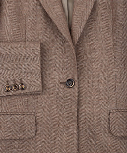Relaxed Herringbone Linen Wool Blazer