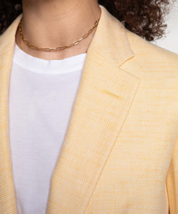 Relaxed Herringbone Linen Blazer