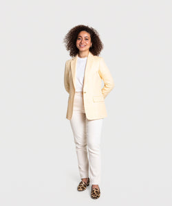 Relaxed Herringbone Linen Blazer