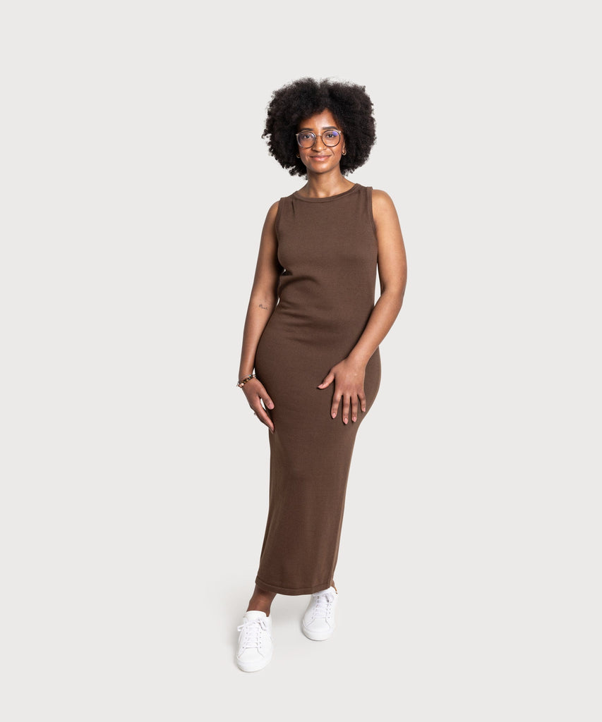 Long Knitted Sleeveless Dress