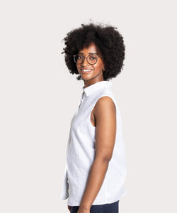 Sleeveless Linen Shirt