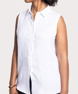 Sleeveless Linen Shirt