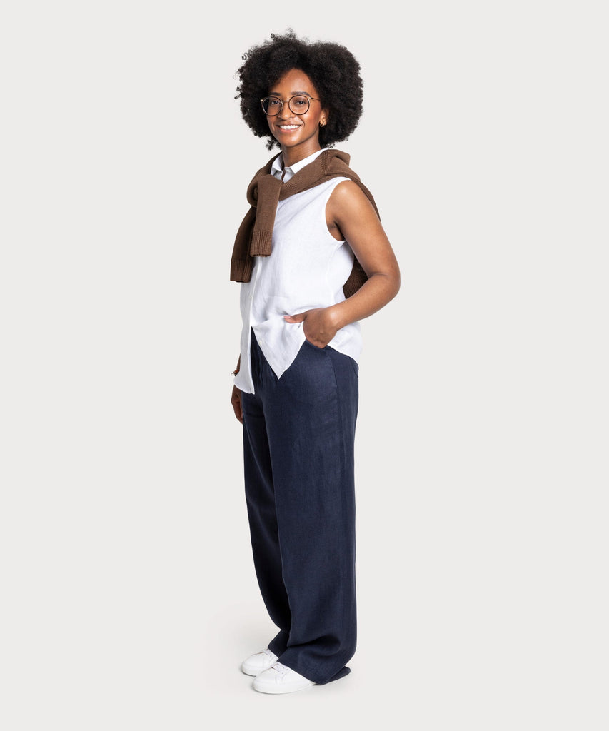 Sleeveless Linen Shirt